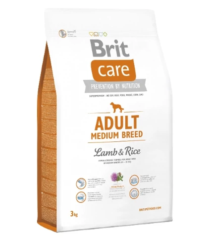 Brit Care Adult Medium Breed Lamb &amp; Rice (bárány rizs) 3kg