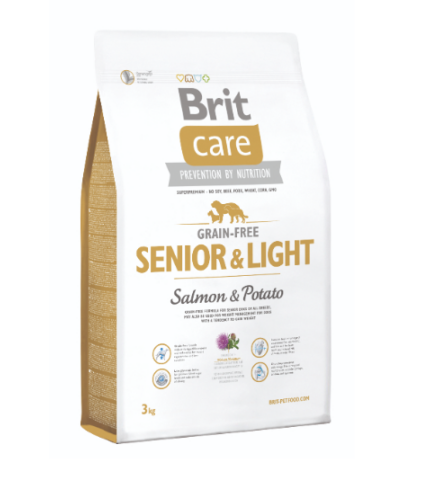 Brit Care Senior &amp; Light salmon &amp; potato (lazac burgonya) 3kg